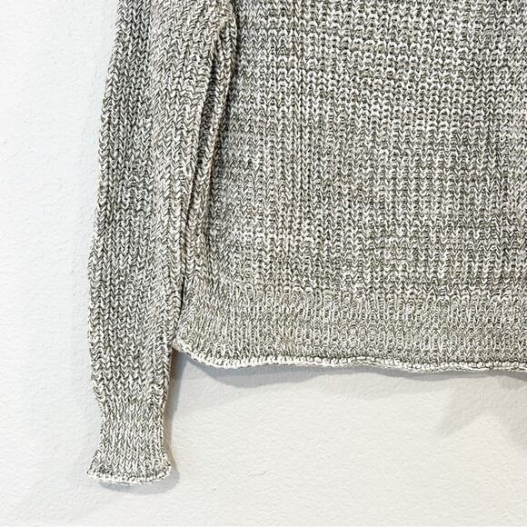 Madewell Sweater Womens Marled Cotton Rolled‎ Mockneck Green Ivory XS NEW - Picture 5 of 8